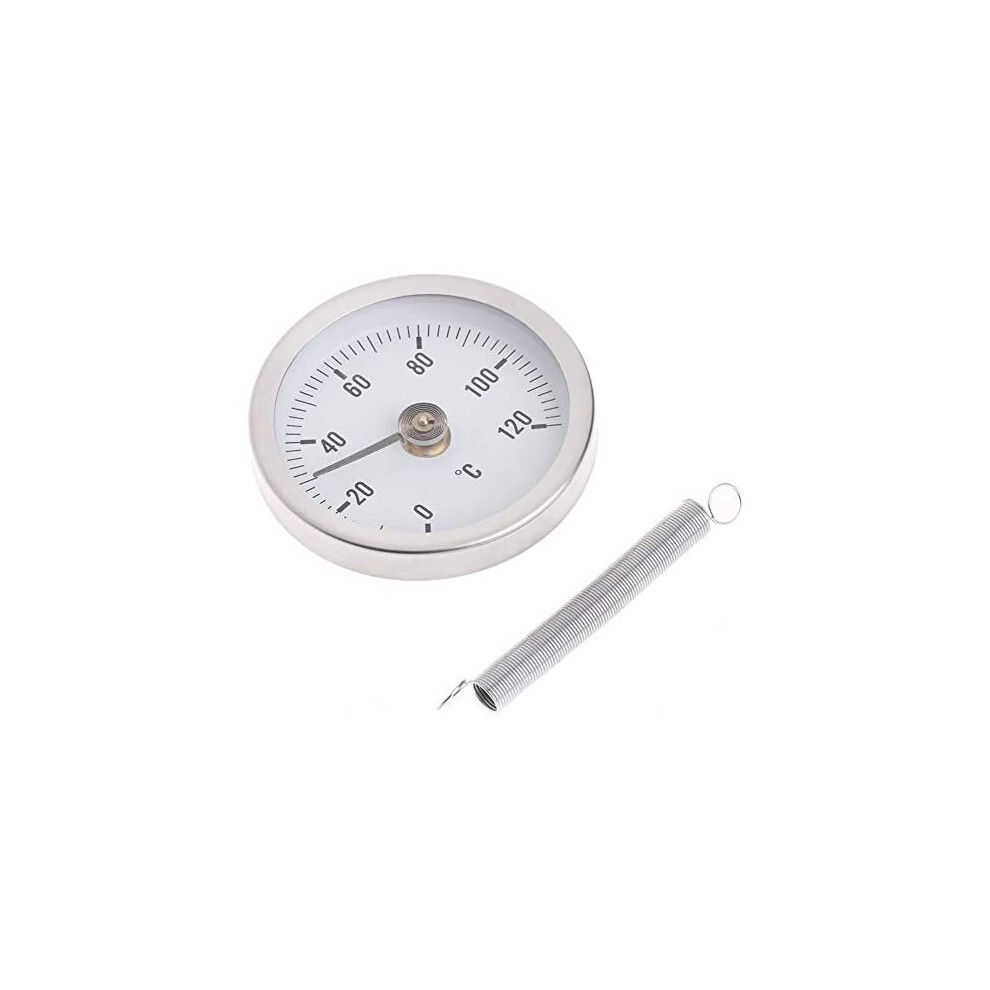 Pofet Pipe Clip-On Dial Thermometer Monitor Panel Meter Temperature Bimetal Temp Gauge & Spring 63Mm