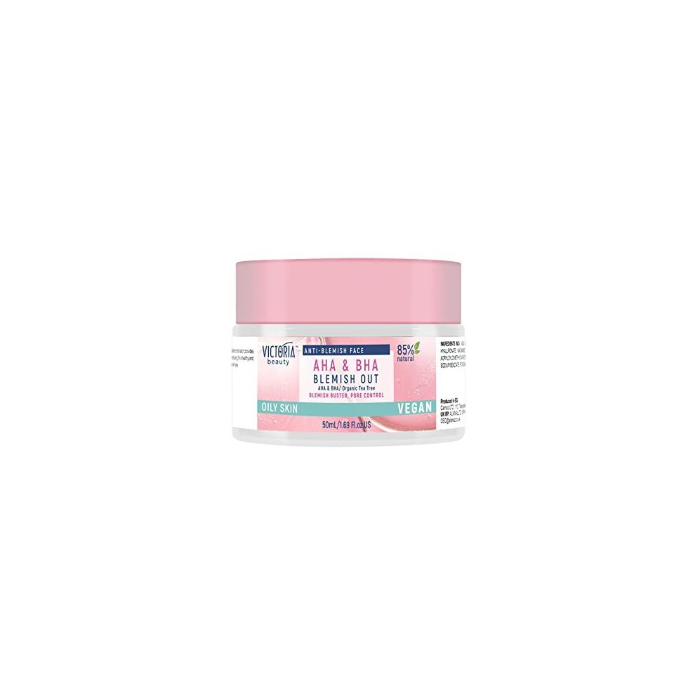 Victoria Beauty Cream/Dark Blemish Out Tea Tree - Pore Minimizer, Spot Remover For Face With Aha Bha Salicylic And Glycolic Acid - For Oily Skin - Vegan, 87% Natural