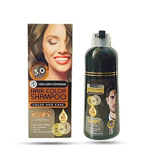 Hair Color Shampoo Dark Brown 3.0 100% Gray Coverage 400ML