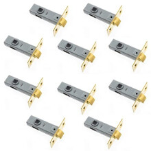 TML130BP Internal 3" / 75mm Brass Tubular Mortice Latch, 10 Pack, Nickel