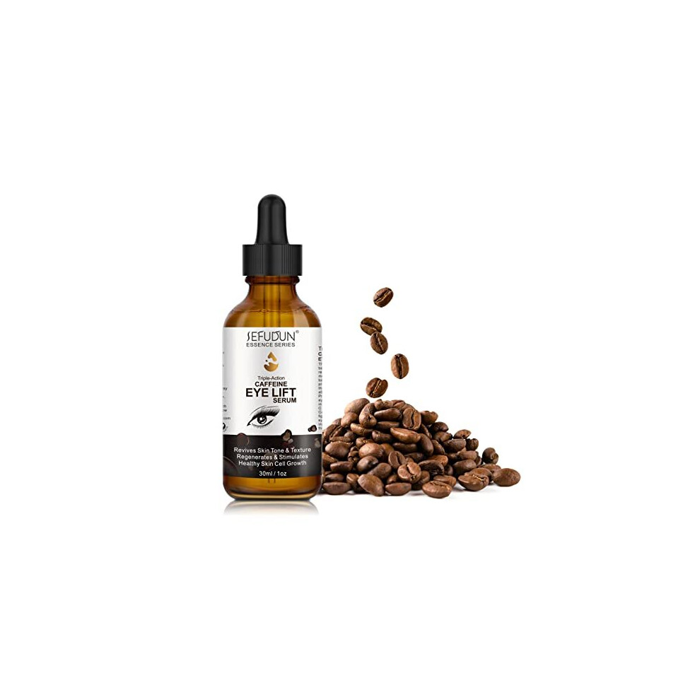 Caffeine Eye Serum ,Anti Aging Serum with EGCG,Vitamin C,Hyaluronic Acid,Collagen,Caffeine Eye Lift Serum-Reduces Puffiness, Dark Circles Under Eye