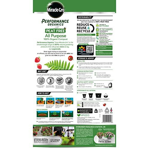 Miracle-Gro Performance Organics All Purpose PEAT FREE Compost, 40L 1
