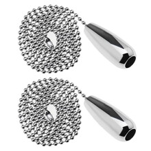 2PCS Round Light Pull Chain Teardrop Extension with Ball Chain Connector 84.5cm for Bathroom Toilet Light/Ceiling Light Fan Switch/Blind Cord Pull