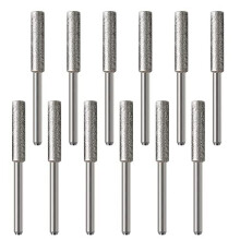 12PCS 4.8mm Diamond Chainsaw Sharpener Burr Grinding Stone File Sharpening Polishing Grinding Tool for Chainsaw Grinder or Other Rotating Tool