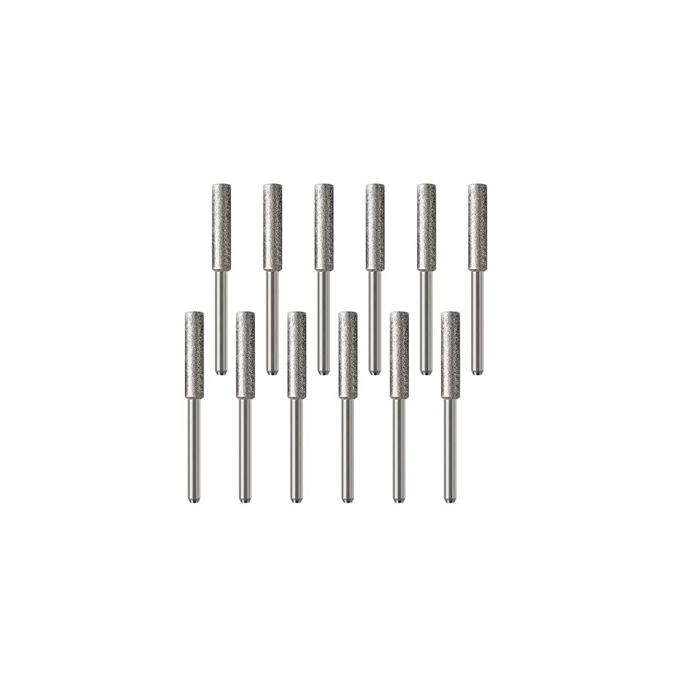 12Pcs 4.8Mm Diamond Chainsaw Sharpener Burr Grinding Stone File Sharpening Polishing Grinding Tool For Chainsaw Grinder Or Other Rotating Tool 4894905001806