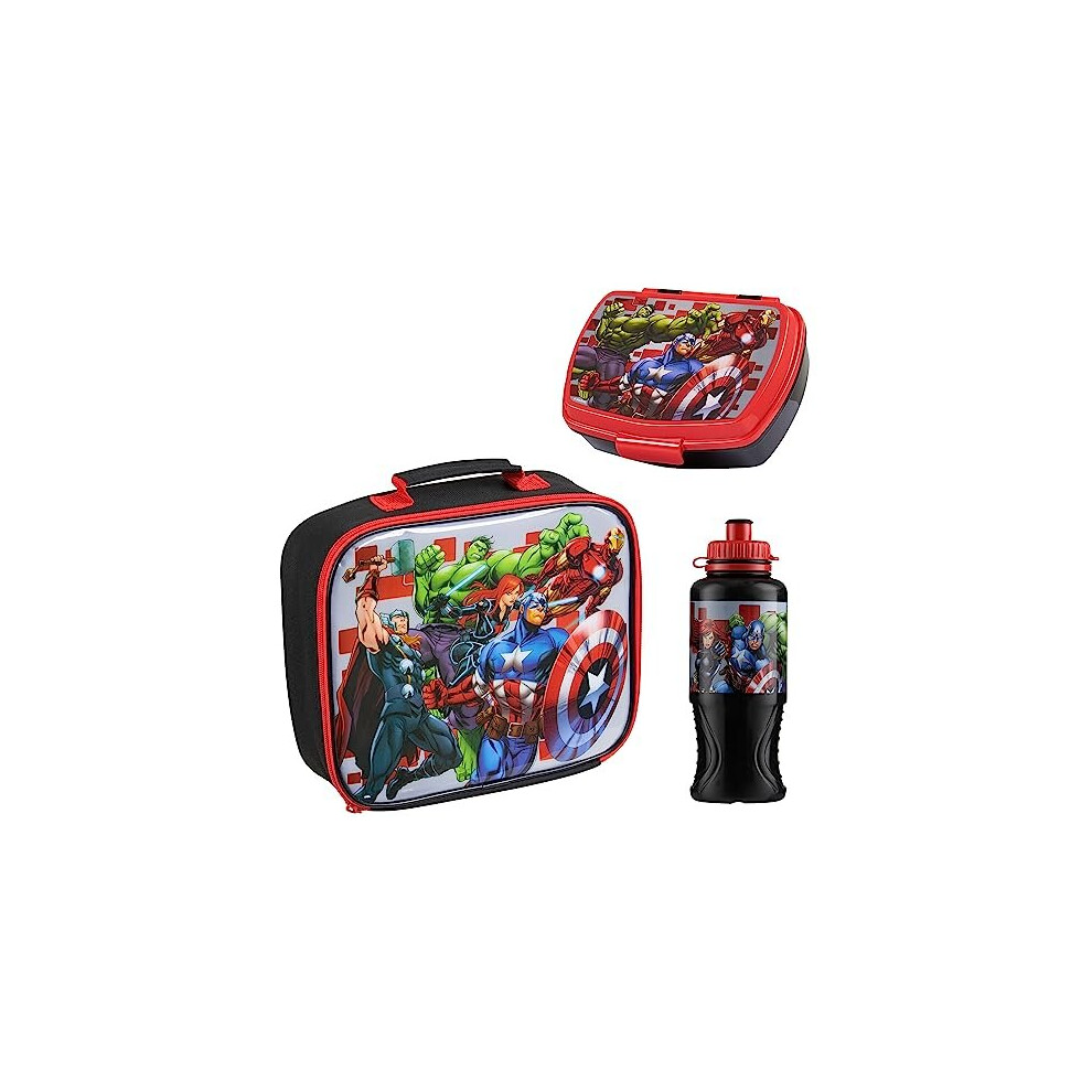 Lunch Set - Lunch Bag Lunch Box & Water Bottle 430ml