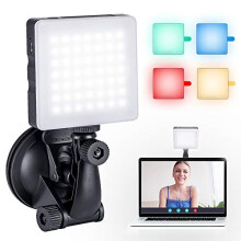 Touch Lighting Kit for Laptop Video Conference, K&F Concept 6500K Computer LED Video Light with Suction Cup, 4 Color Filters for Remote Working,Zoom