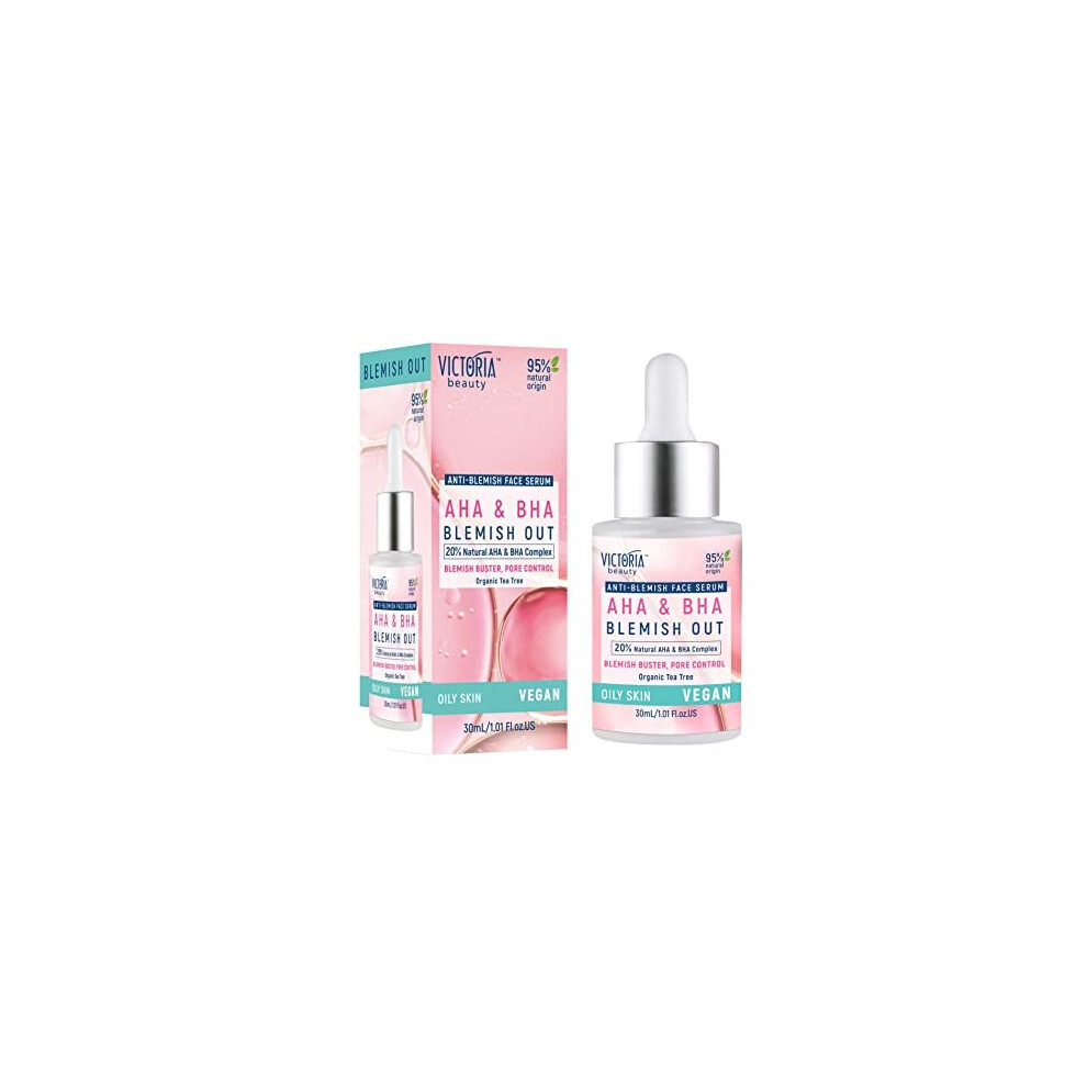 Blemish Out 20% Salicylic and Glycolic Acid Serum - AHA BHA Exfoliant, Pore Minimizer, Dark Spot Remover for Face with Tea Tree Oil and Zinc - For