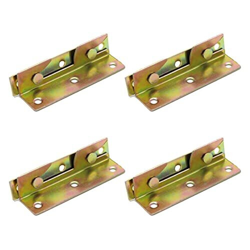 4 Set Bed Hinges Fixing Connectors Heavy Duty Rust Proof Bed Rail ...