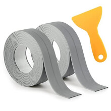 Bath Sealant Strip,Self Adhesive Waterproof Sealing Tape,2 Roll 3.2m*2.2cm Bathroom Sealant with Scraper Tool, Worktop Caulk Strip for
