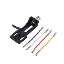 Turntable Headshell Mount,Universal Phono Headshell with 4 Lead Wires for Various LP Phono