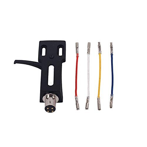 Turntable Headshell Mount,Universal Phono Headshell with 4 Lead Wires for Various LP Phono 1
