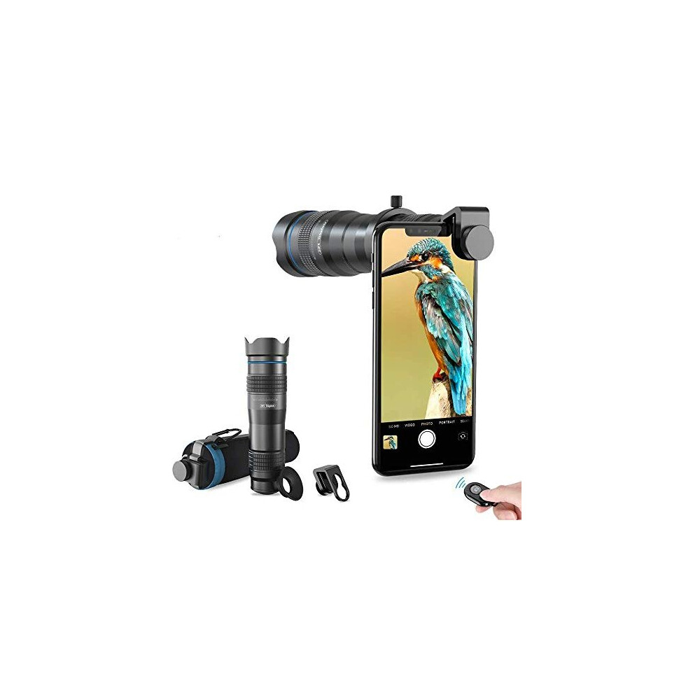 HD Cell Phone Lens-28X Telephoto Lens with Shutter for iPhone Samsung,Huawei,Xiaomi,Android Smartphone,Monocular Telescope