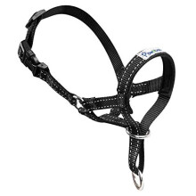 Dog Muzzle, Head Halter Collar for Dog, Pet Dog Nylon Reflective Adjustable Loop Anti-Biting Barking Control Easy Fit Dog Stops Dog Pulling Head Leash