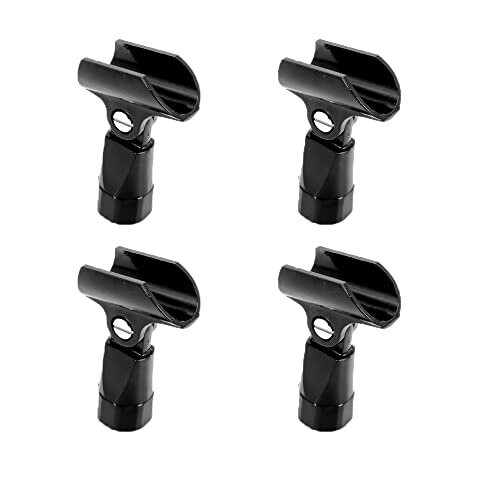 4 Pcs Plastic Microphone Clip Quality Mic Holder Clips Universal Black