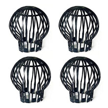 4 Set Black Downpipe Protection,Roof Gutter Shutter, Gutter Closure, Plastic Basket, Leaf Gutter Strainer, Rain Pipe Protection, Diameter 4.9 in,