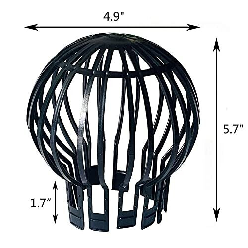 4 Set Black Downpipe Protection,Roof Gutter Shutter, Gutter Closure, Plastic Basket, Leaf Gutter Strainer, Rain Pipe Protection, Diameter 4.9 in, 1