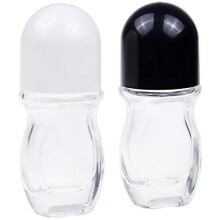 Empty Refillable Glass Roll-On Deodorant Bottles (2-Pack) Leak-Proof 1.7 Oz (50 ml) with Stickers - Twist Cap for Homemade Natural Deodorant, Mosquito
