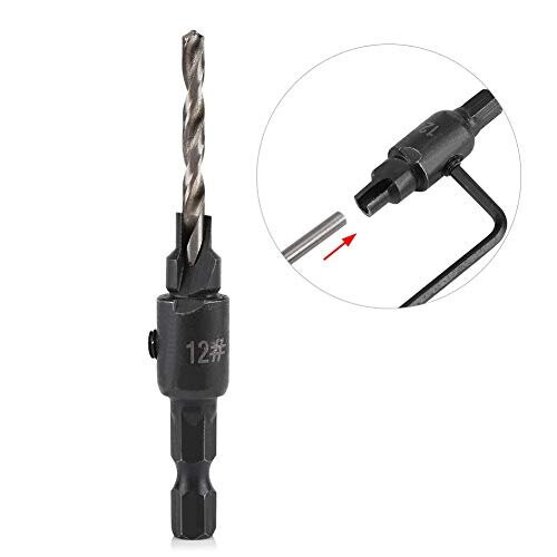 Bosch Countersink Drill Bit, 4 Pieces Hex Shank HSS Drill Bits Set Screw Reaming Drill #6#10#13#16 Countersink Drill Bit for Woodworking Tool 2