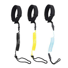 Coiled Sup Leash,Surfboard Leash Stand Up Paddle Board Leash, Surf Surfing Paddle Leg Rope Board Coiled Spring Leg Foot Rope black/yellow/blue(blue)