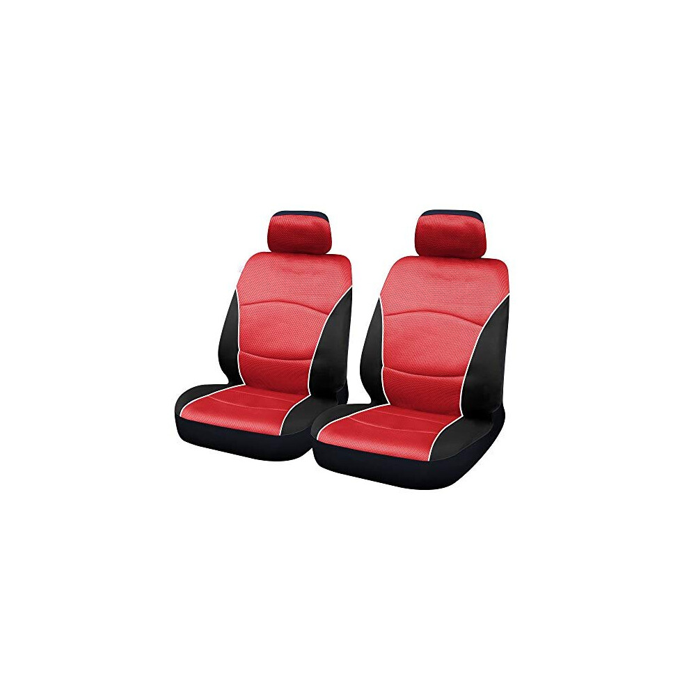 Ss5402 Car And Van Front Seat Covers - 'Oakleigh - 1 Pair In And - Universal Easy Fit, 30.0 Cm*72.0 Cm*42.0 Cm Black/Red 5011927238136