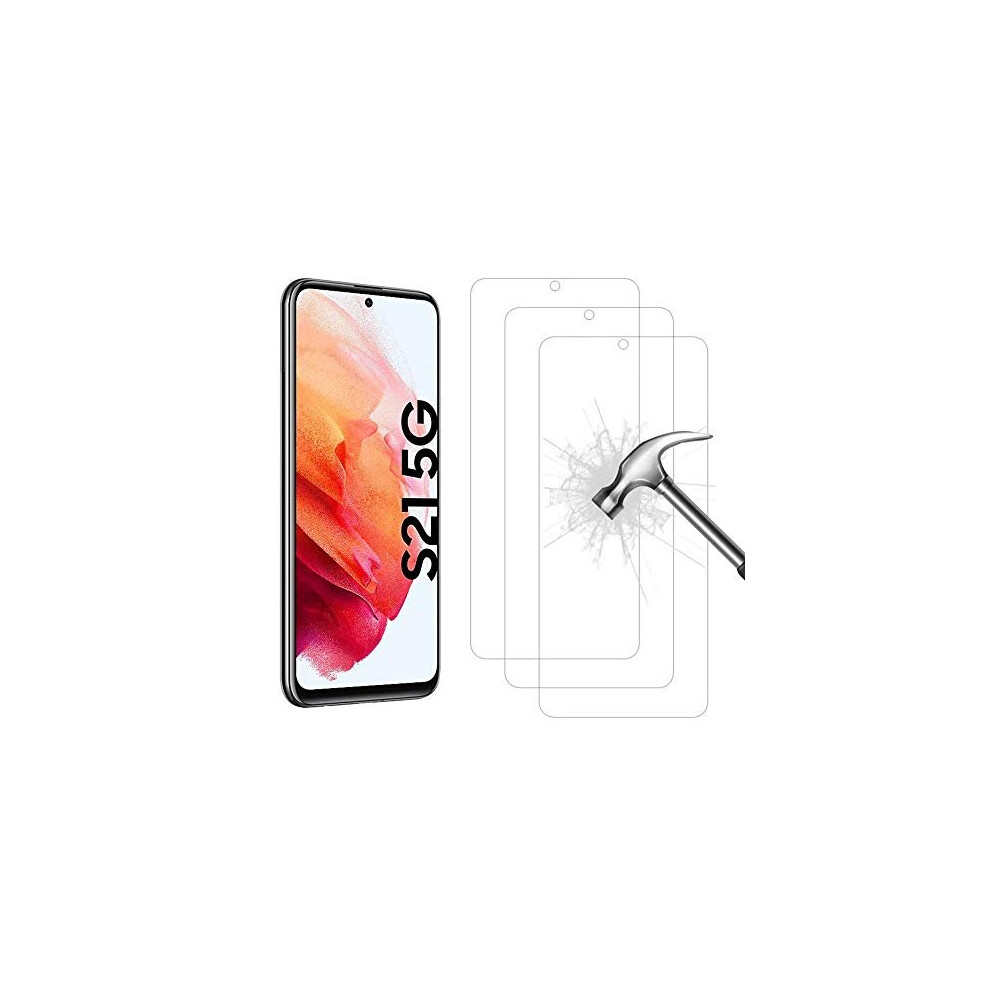 Ahabipers Tempered Glass For Samsung Galaxy S21 5G Screen Protector, Easy Bubble - Free Installation, 9H Hardness, Hd Clarity Tempered Glass Protector For