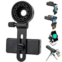 Telescope Phone Adapter, Unviersal Cell phone Mount Compatible Binoculars, Monocular, Microsope, Spotting Scope, Telescope, Smartphone Holder Clip