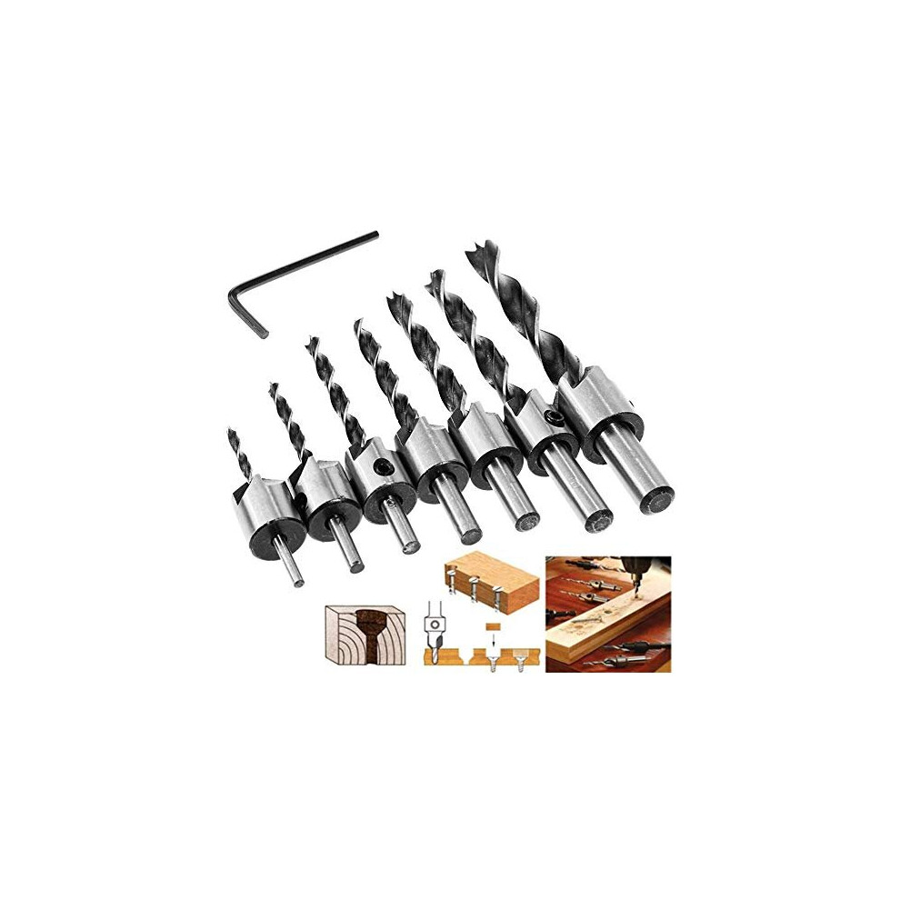 8Pcs Hss 5 Flute Carpentry Reamer Core Drill Bits Woodworking Chamfer End Milling 3-10Mm 6480640221142