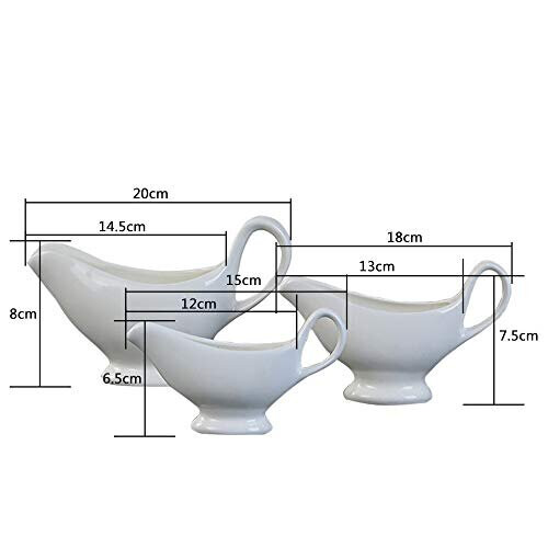 White Porcelain Gravy Sauce Boat Container Plate Tableware (S) 1