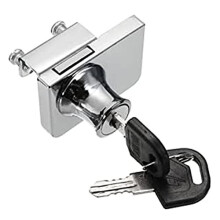 Chrome Plated Glass Cabinet Lock for IKEA with 2 Keys Glass Window Lock Single Swing Glass Cabinet Showcase Door Lock (1)
