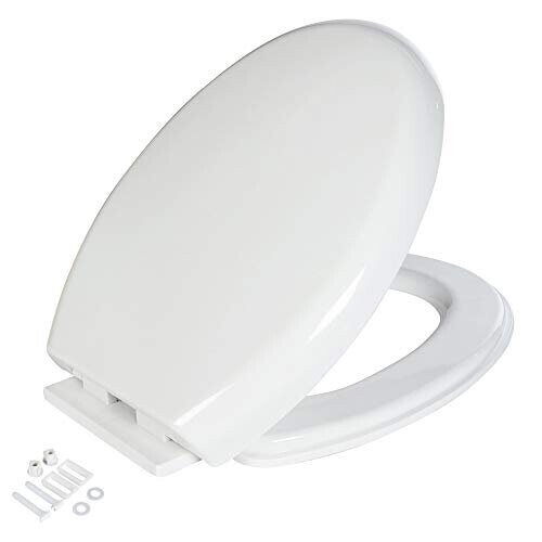 Soft Close Toilet Seat, Simple Bottom Fixing, Heavy Duty UF Material AntiBacterial Toilet Seats