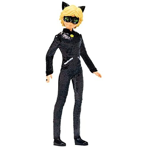 Miraculous Sequin Fashion Flip Adrien To Cat Noir 26cm Articulated Miraculous Cat Noir Toy With Mask Bandai Reversible Sequin Miraculous Dolls on OnBuy