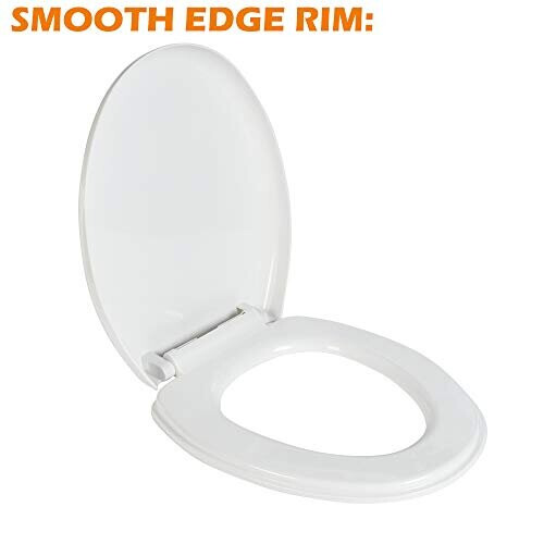 Soft Close Toilet Seat, Simple Bottom Fixing, Heavy Duty UF Material AntiBacterial Toilet Seats