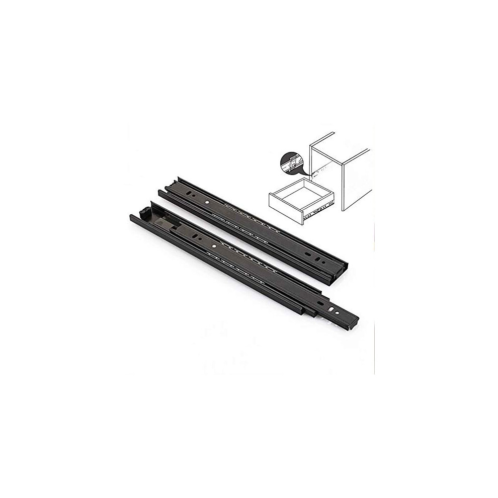 Full Extension Drawer Slide, Tiberham 250 mm Ball Bearing Drawer Runner, Heavy Duty Side Mount Drawer Rail (Pack of 2)
