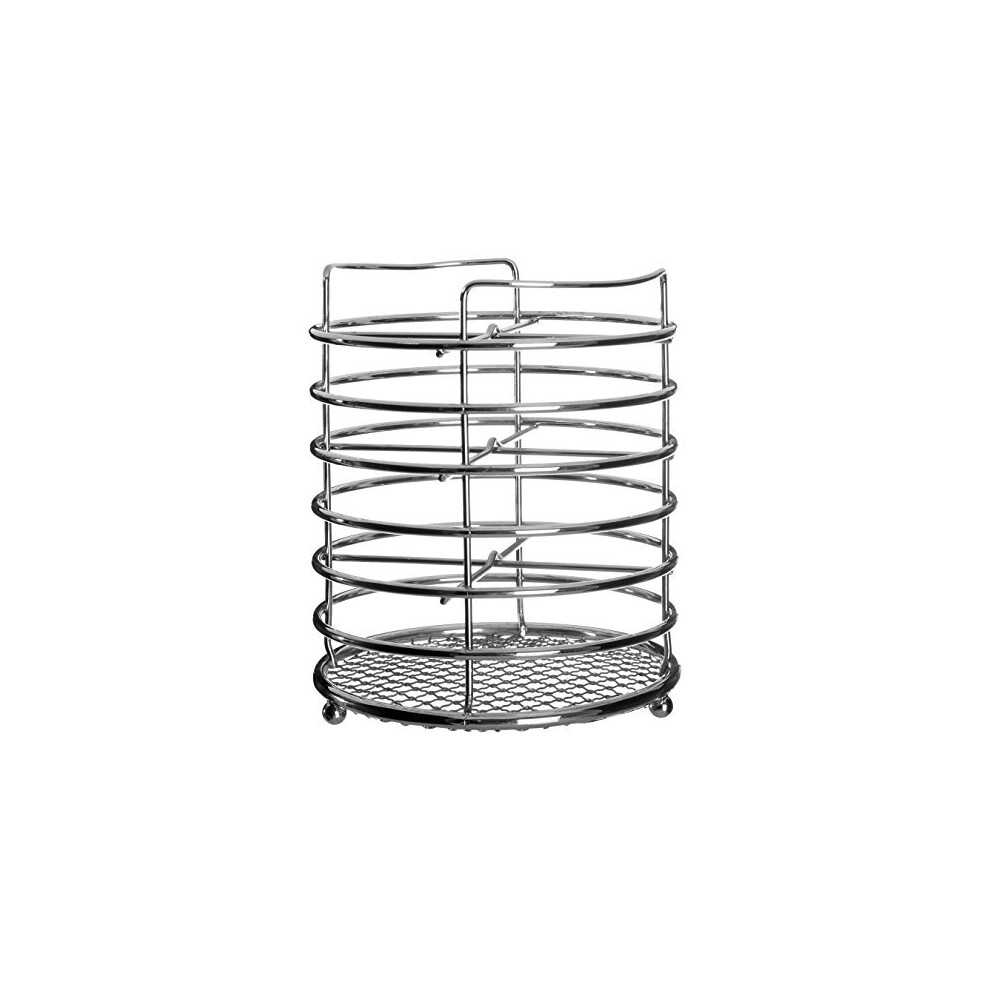 Housewares Cutlery Caddy - Chrome, H16 x W14 x D14cm