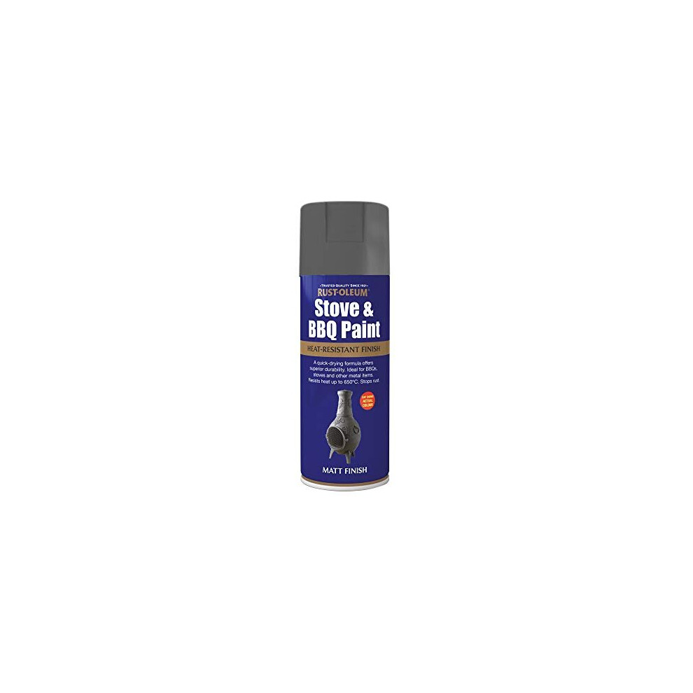 Rust-Oleum 400Ml Stove & Bbq Spray Paint - Cast Iron