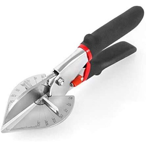 Multi Angle Miter Shear Cutter Hand Tools,45-135 Degree Adjustable Angle Scissors Trim Shears Tools for Vinyl Wood Molding Trim
