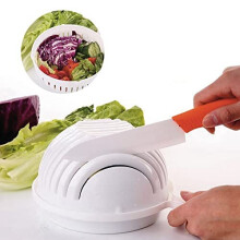 Salad Chopper Bowl | All-in-one Vegetable Chopper Bowl with Clever Rotating Design to Slice Chop Onion and Food from Jean Patrique. Dishwasher Safe