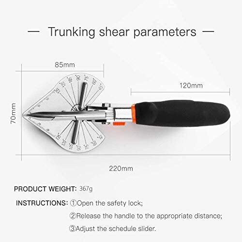 Multi Angle Miter Shear Cutter Hand Tools,45-135 Degree Adjustable Angle Scissors Trim Shears Tools for Vinyl Wood Molding Trim 1