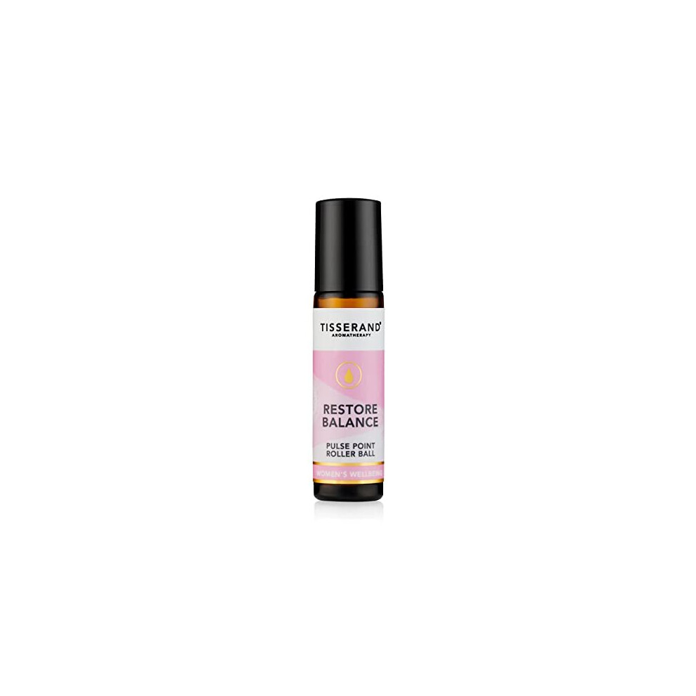 Tisserand Aromatherapy - Restore Balance Pulse Point Roller Ball - Menopause And Menstruation Support - Rose, Clary Sage And Geranium - 10Ml