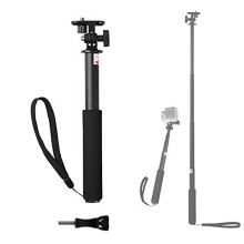 Extendable Selfie Stick for Action Cameras, Aluminum Alloy Handheld Monopod 23-75cm Telescopic Ultra Lightweight Extension Rod Compatible with GoPro,