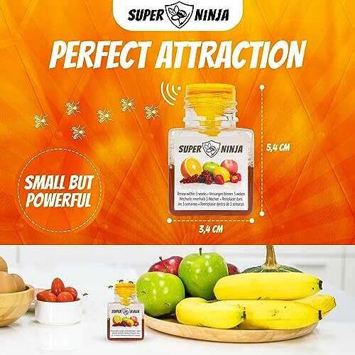 Fruit Fly Trap - 4 Traps - Highly Effective Ecological Fruit Fly Traps Indoor - Environmentally Responsible Fruit Fly Killer - User Friendly - Up to 3 1