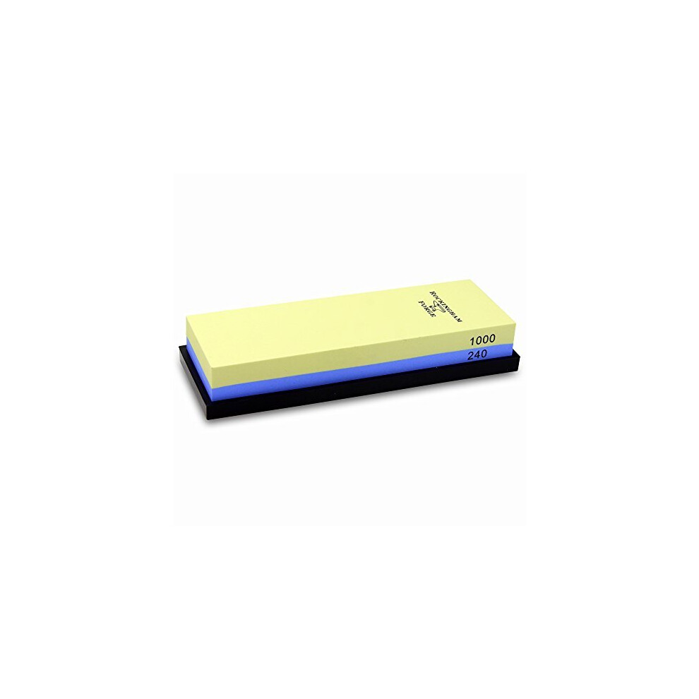 Rockingham Forge SUPERSHARP 2-in-1 Combination Whetstone, 240/1000 Grit Knife Sharpening Stone, Non-Slip Base, 18 x 6 x 3 cm – COARSE/MEDIUM