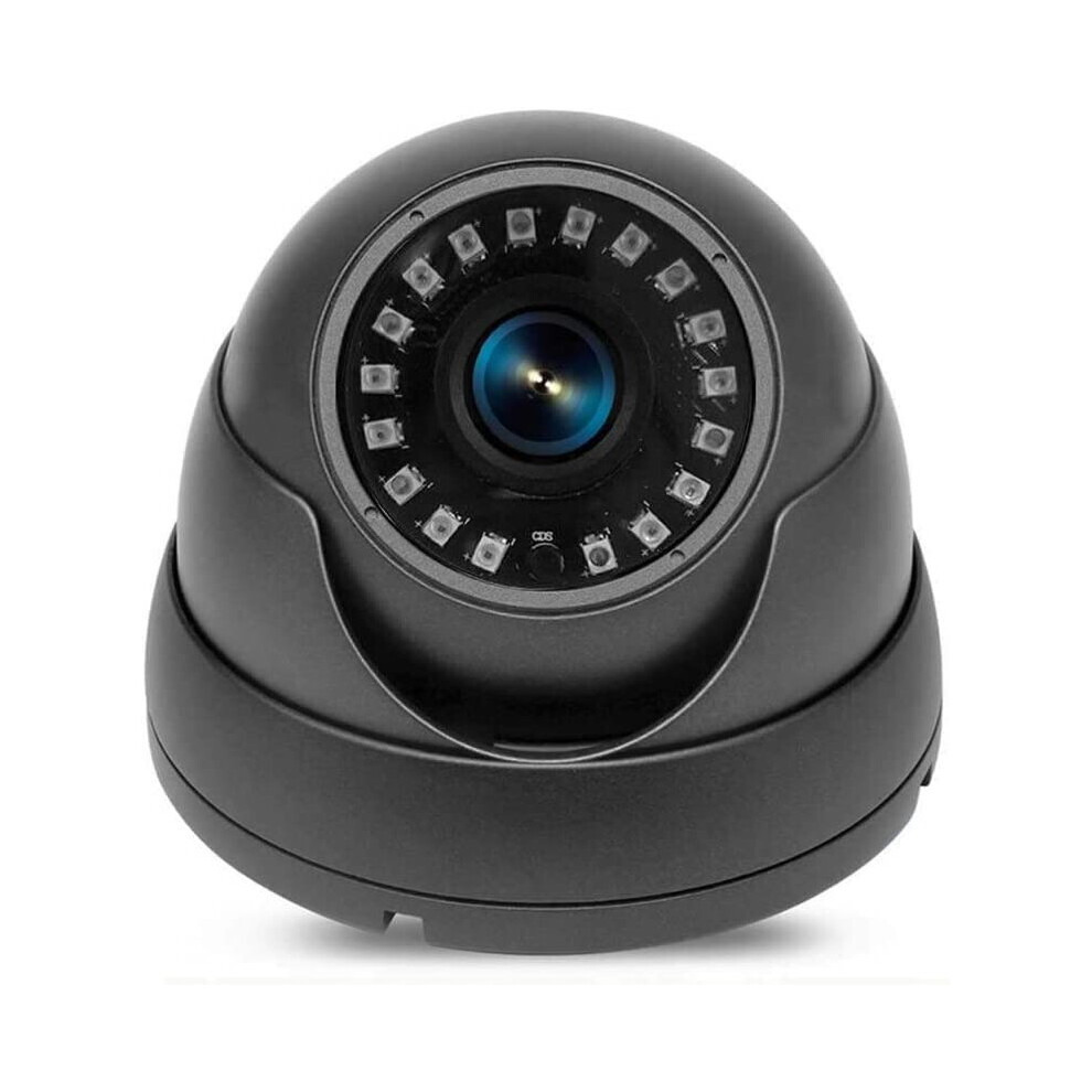 Metal Dome CCTV Camera 2.4MP Full HD 1080P 360 Night Vision TVI AHD CVI CVBS Indoor Use Only (Black 3.6mm Lens)