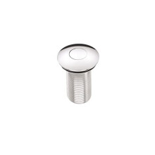 W BASIN09 C Round Push Basin Waste Unslotted C, Chrome