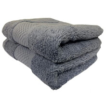 Guest Towels 30 x 50cm Set Of 2, Organic Turkish Combed Cotton, 600gsm Thick, Soft & Absorbent Bathroom Or Kitchen Small Hand Towel, Face Cloth