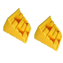 KATSU Car Wheel Chocks, 2 PCs Quality Portable High Visibility Yellow Caravan Motorhome Tyre Saver Stoppers Wheel Chock Block for Camper, Trailer, RV,