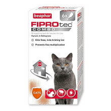 | FIPROtec COMBO for Cats & Kittens | Kills Fleas, Flea Eggs & Ticks | Stops Fleas Multiplying on Pet and in Home | Vet Strength Treatment | 6