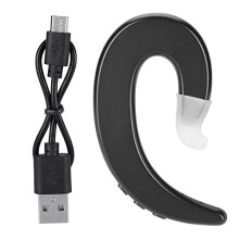 Bluetooth Headphone, Wireless Hands Free Ear Hook Headset Painless Bone Conduction Earphone Waterproof Ergonomic Design Headset(black)