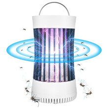 Portable electronic rechargeable mosquito fly killer lamp/bug zapper for summer trip,outdoor camping,patio,home and garden (white)